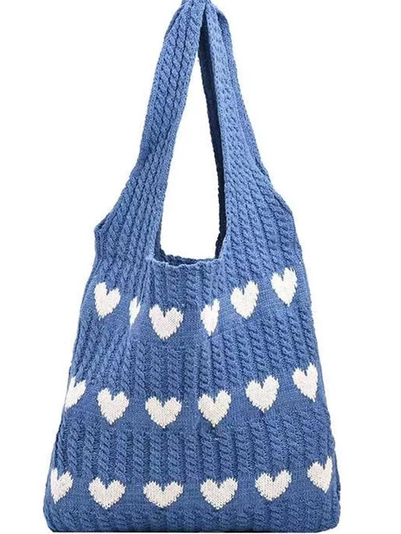 27 Knit Heart Tote Bag