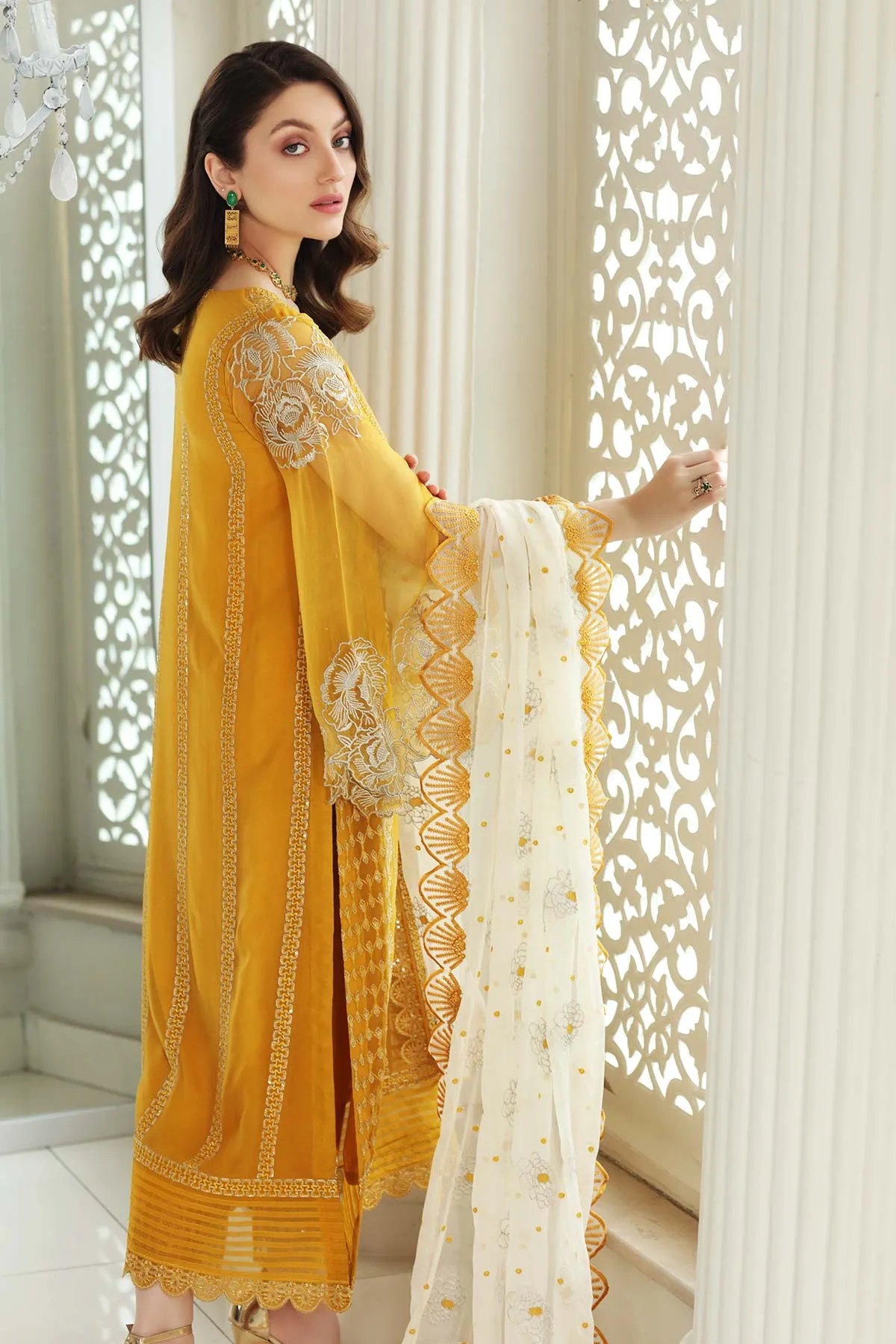 3 Pc Unstitched Embroidered Chiffon CHM-33