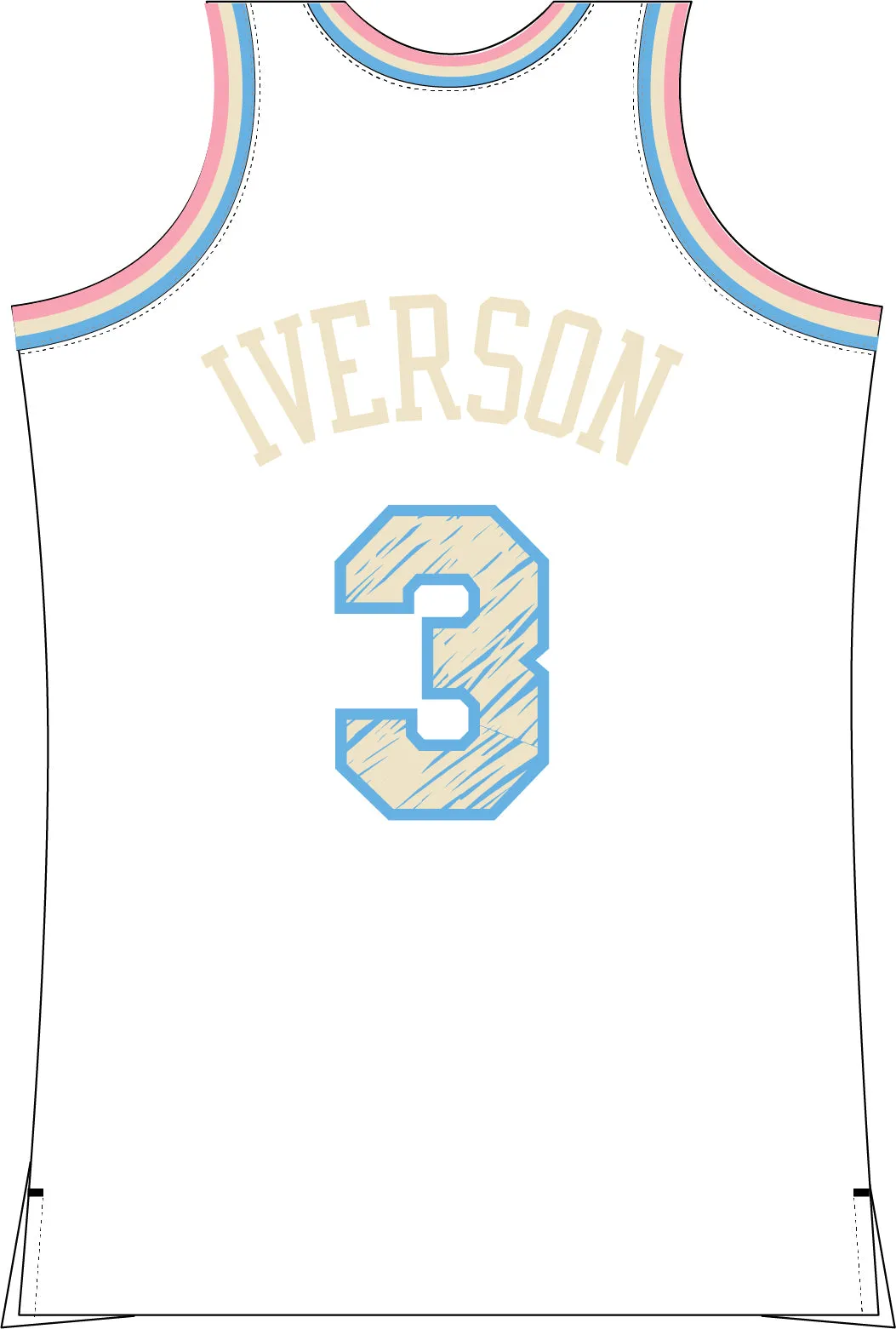 Allen Iverson 2002 Philadelphia 76ers Sidewalk Sketch | White Swingman Jersey