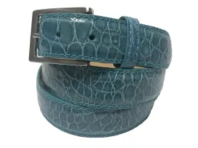 Alligator Skin Glossy Belt Turquoise