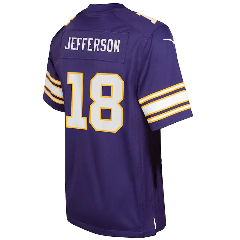 AVAILABLE IN-STORE ONLY! Justin Jefferson Youth Minnesota Vikings Purple Nike Classic Game Jersey