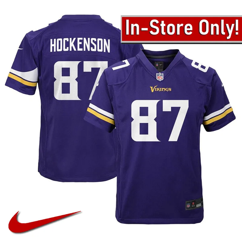 AVAILABLE IN-STORE ONLY! T.J. Hockenson Youth Minnesota Vikings Purple Nike Game Jersey