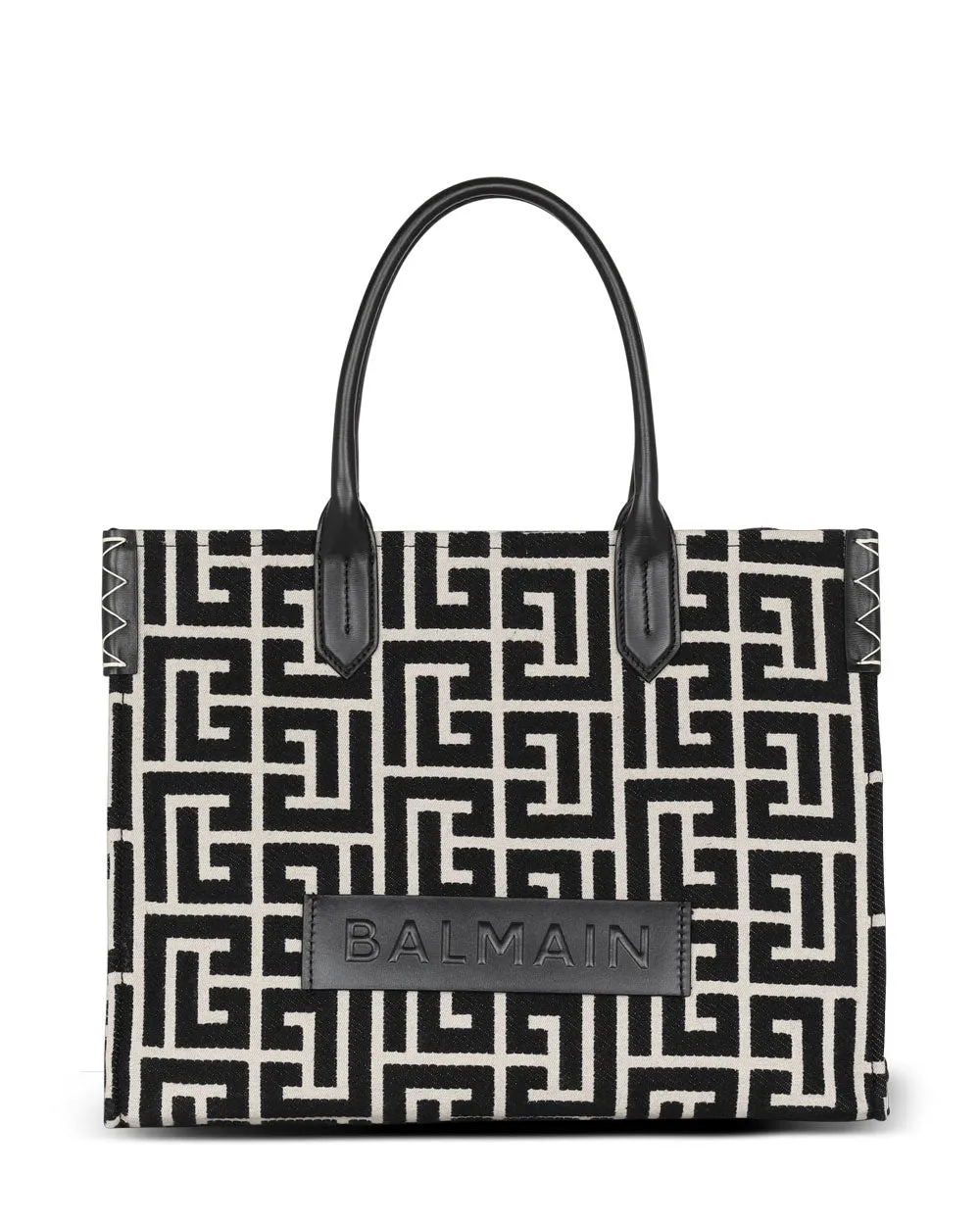 B-Army 42 Monogrammed Jacquard and Leather Tote Bag