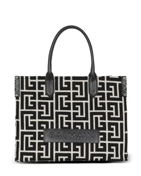 B-Army 42 Monogrammed Jacquard and Leather Tote Bag