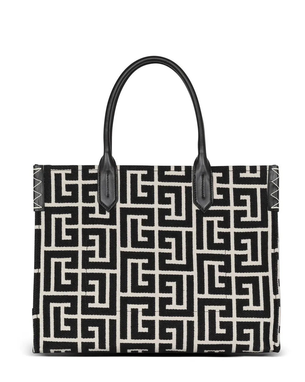 B-Army 42 Monogrammed Jacquard and Leather Tote Bag