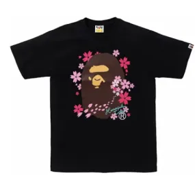 BAPE Sakura Ape Head (SS24) Black Tee