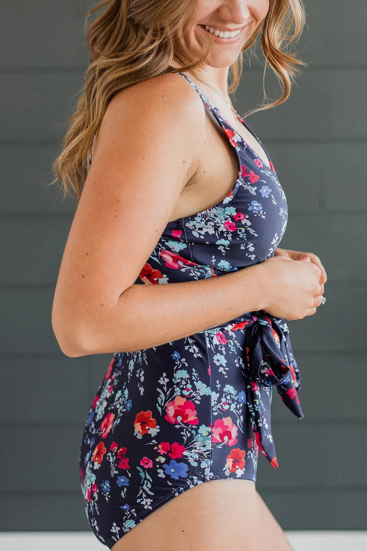 Beach Party One-Piece Swimsuit - Navy Floral