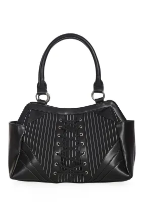 BLACK CORE PINSTRIPE TOTE BAG