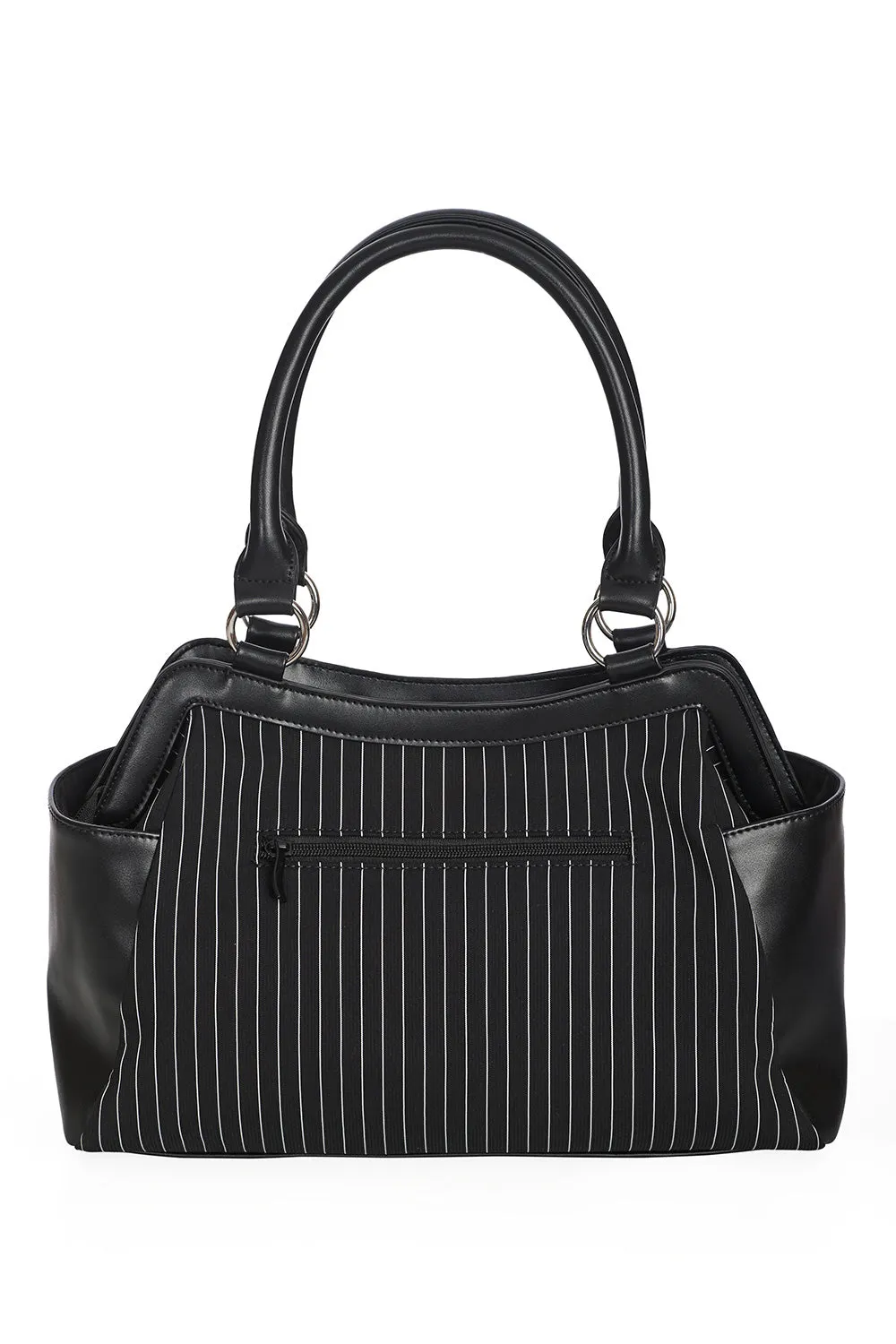 BLACK CORE PINSTRIPE TOTE BAG