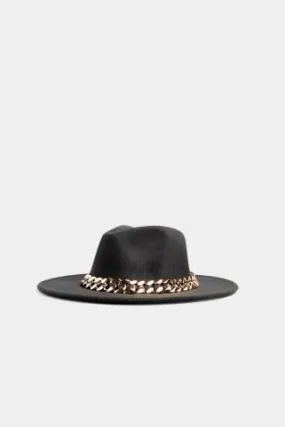 Black Fedora Chain Hat