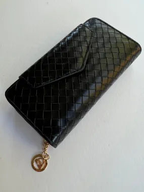 Black Vegan Woven Wallet