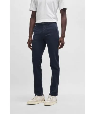 Boss Slim-fit chinos in structured comfort-stretch cotton