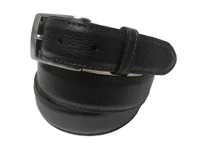 Calf Skin Pebble Belt Black Classic