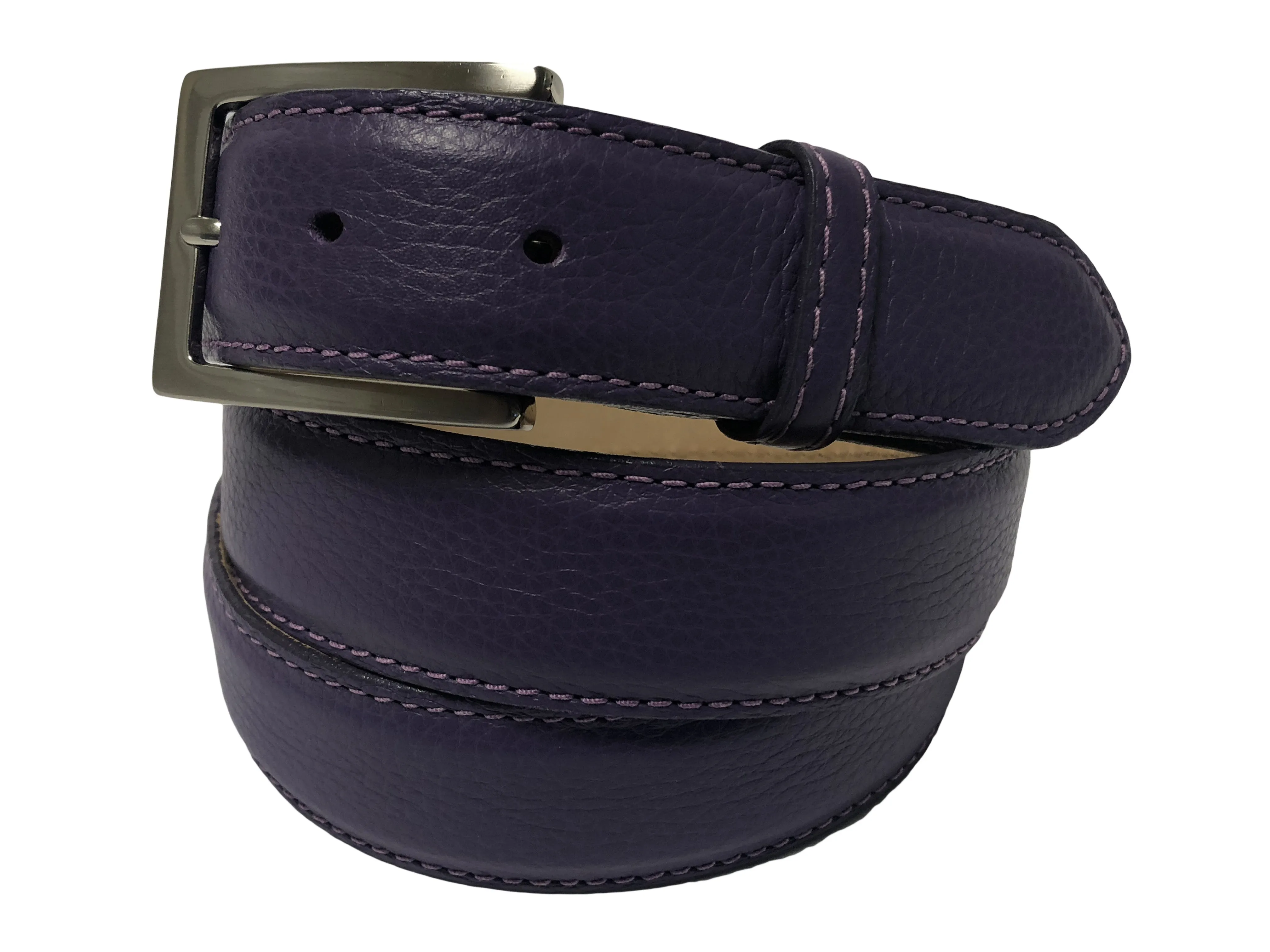 Calf Skin Pebble Belt Purple Classic