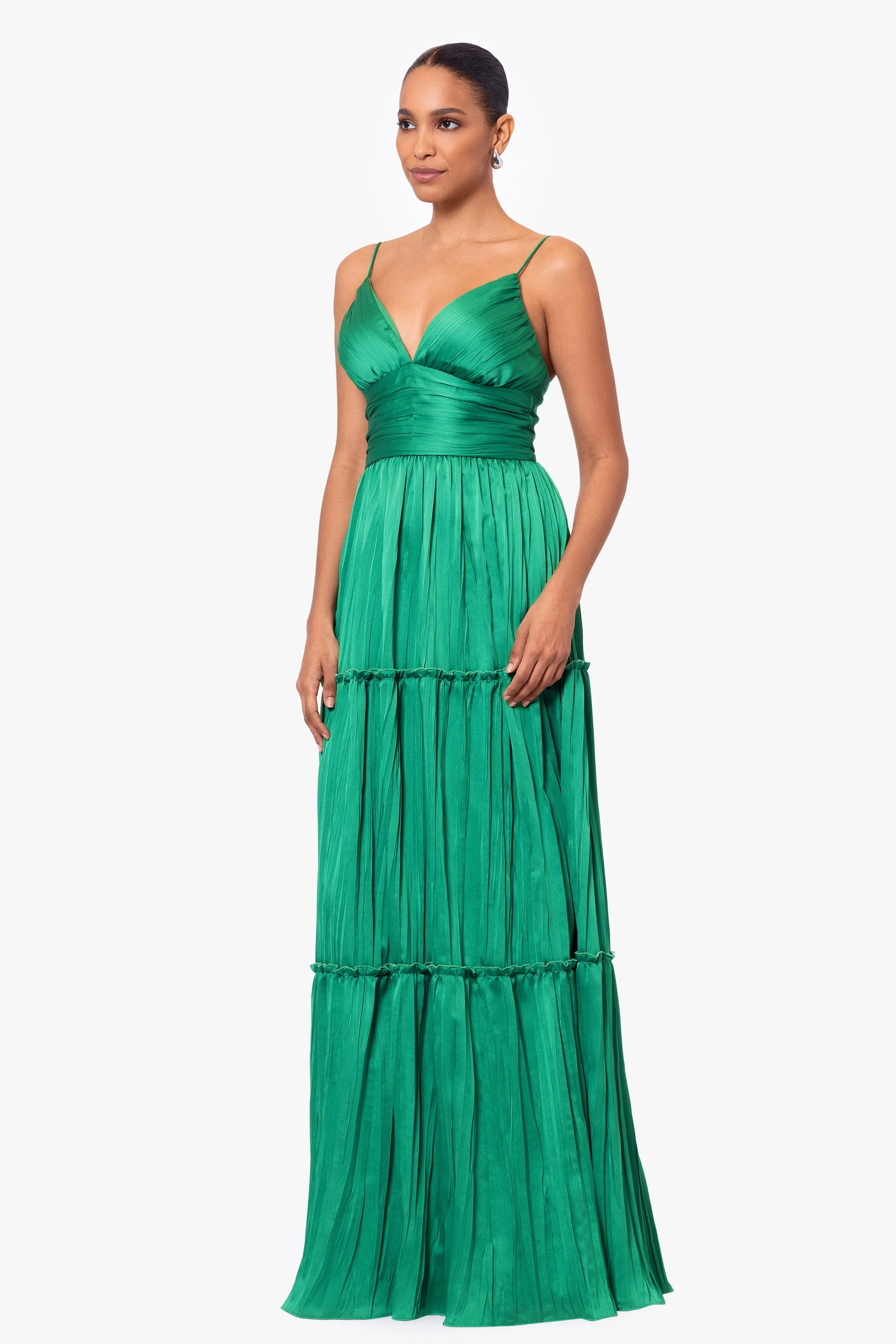 Carrie Long Pleated Floor Length Gown