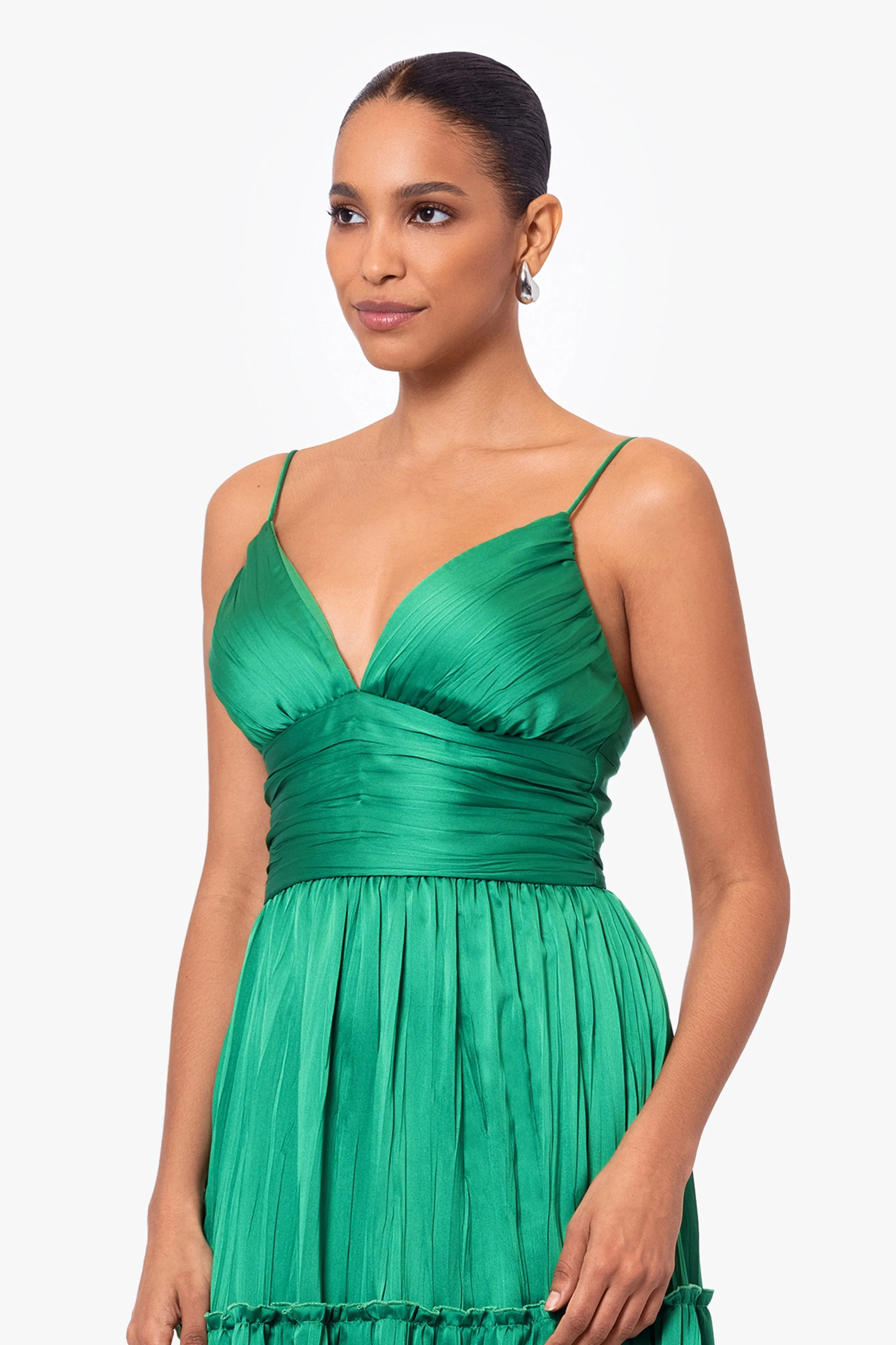 Carrie Long Pleated Floor Length Gown