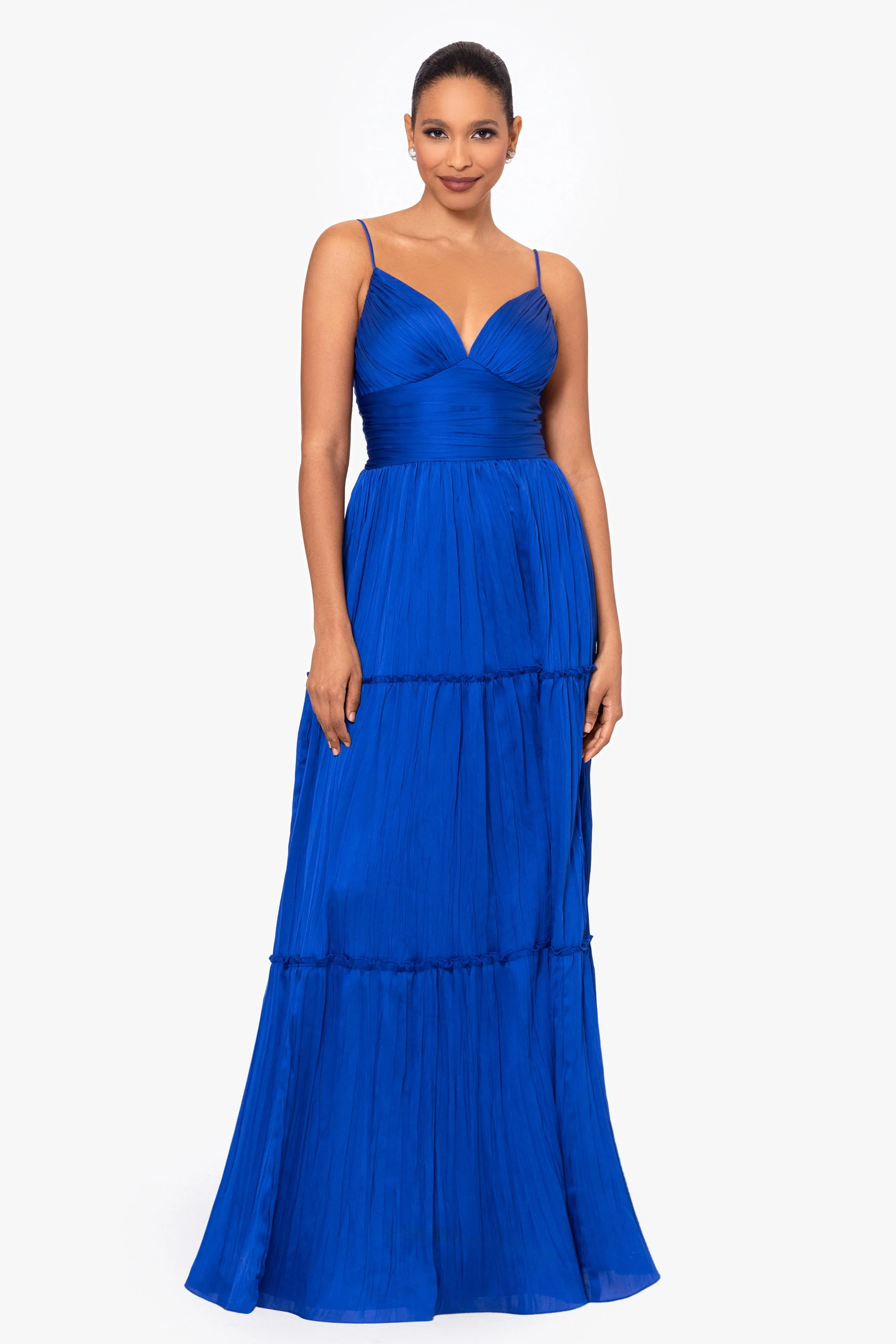 Carrie Long Pleated Floor Length Gown