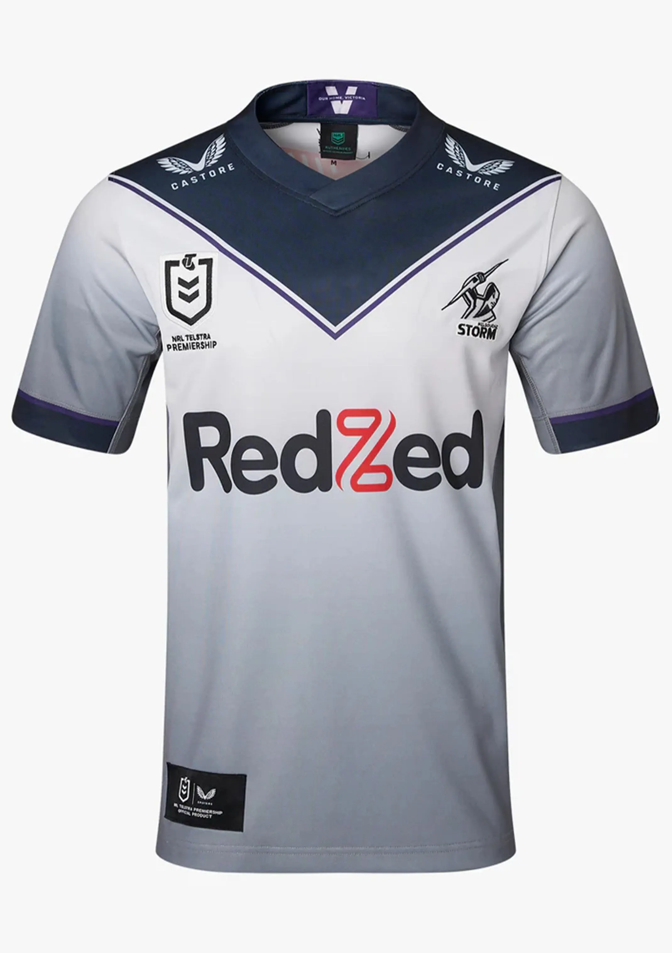 Castore Mens Melbourne Storm Replica Away Jersey Grey  JCMSAJMR