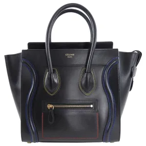 Celine Black Leather Micro (Small) Luggage Tote Bag