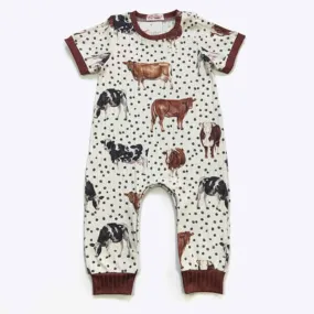 Clover Cottage Infant Spotted Cow Romper