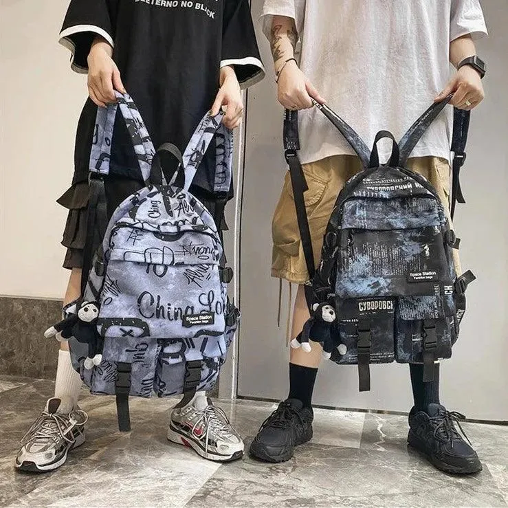 Cool Graffiti Backpack with Large Capacity for Students QC346