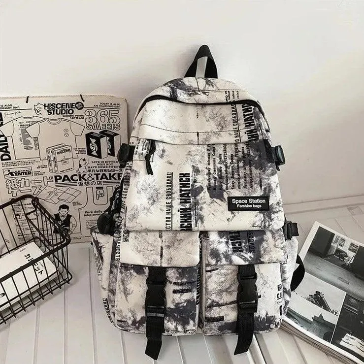 Cool Graffiti Backpack with Large Capacity for Students QC346