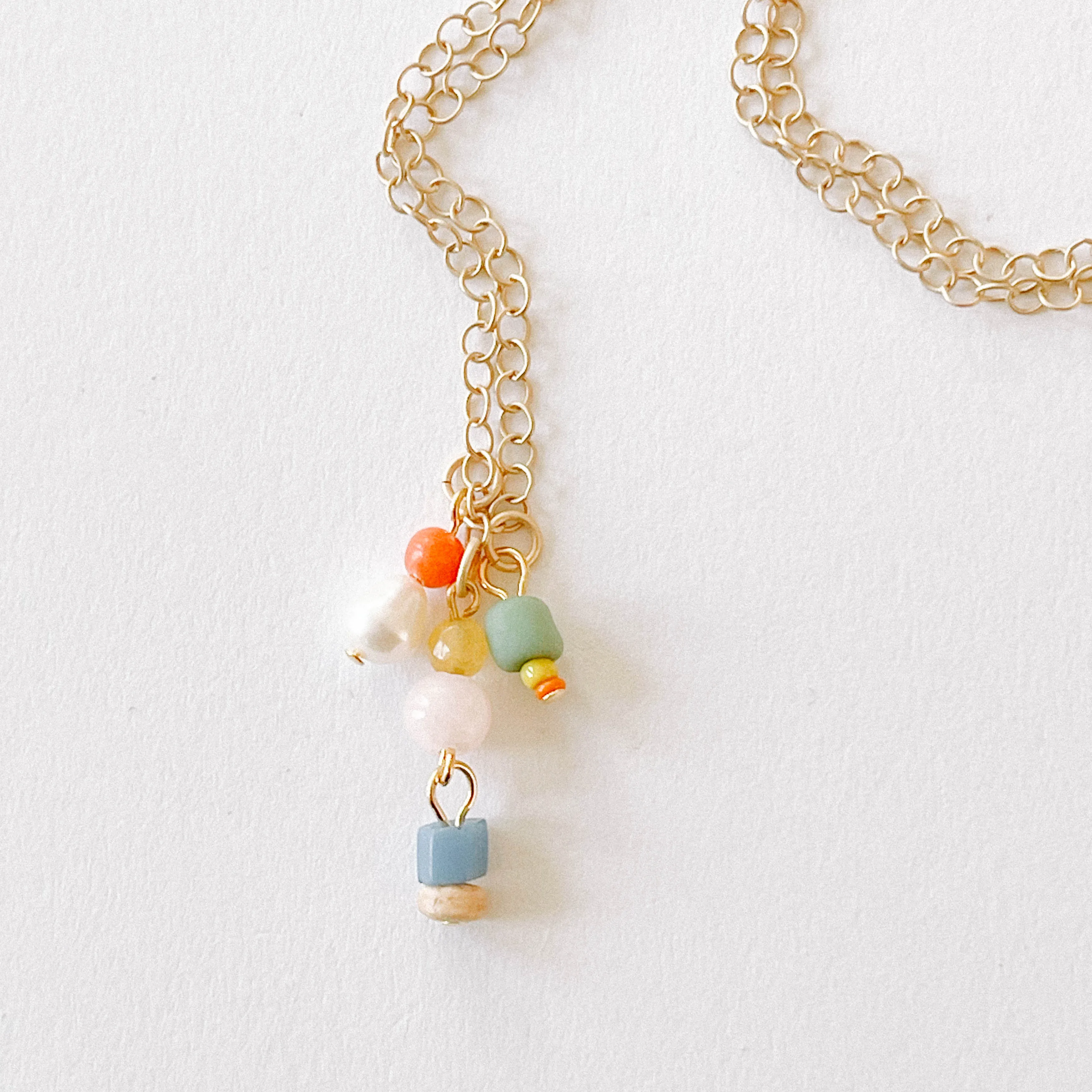 Dainty Charm Necklace with Beads-WS