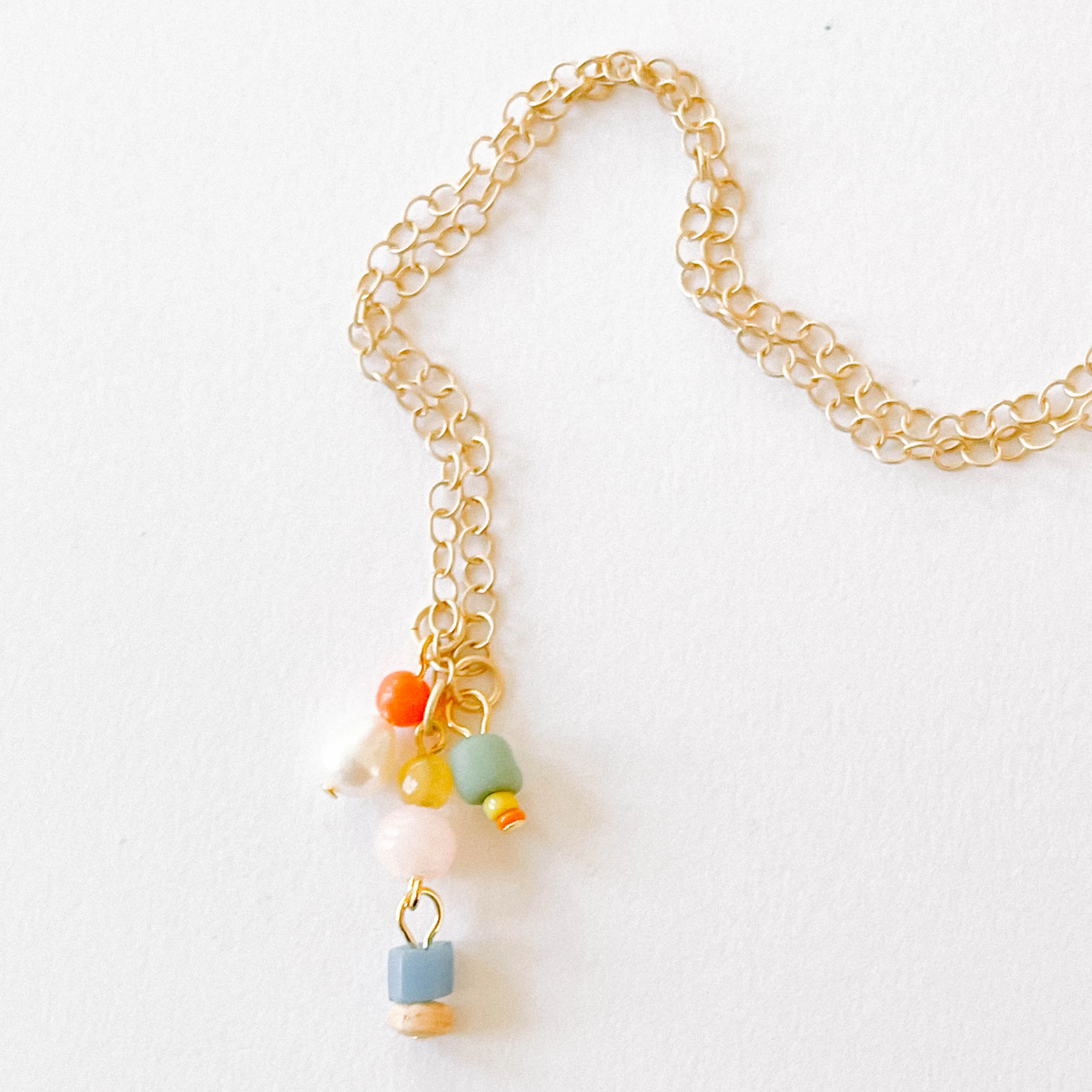 Dainty Charm Necklace with Beads-WS