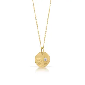 Diamond Mini Wave Necklace - 14K Gold