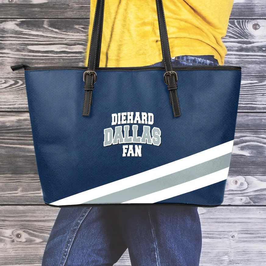 Diehard Dallas Fan Sports Leather Tote Bag Large