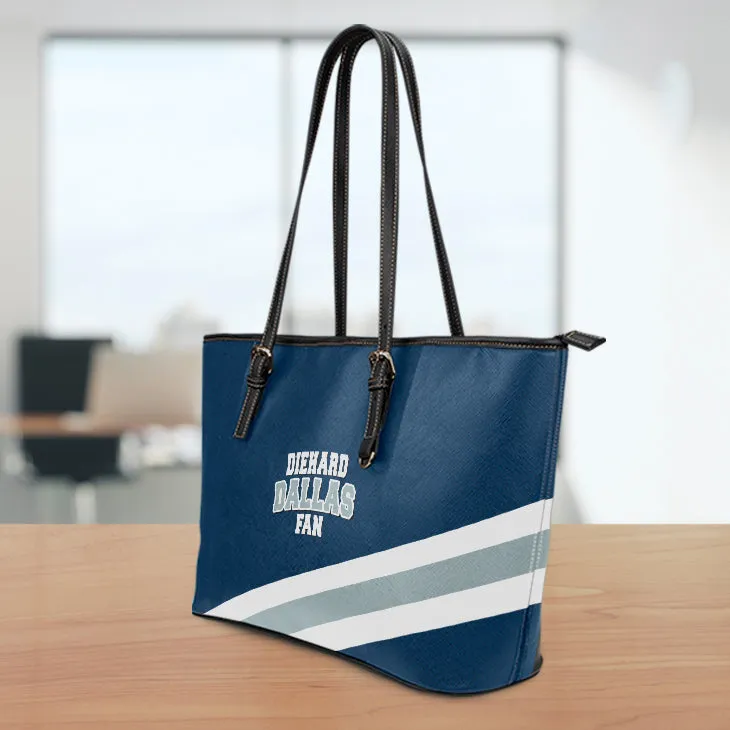 Diehard Dallas Fan Sports Leather Tote Bag Large