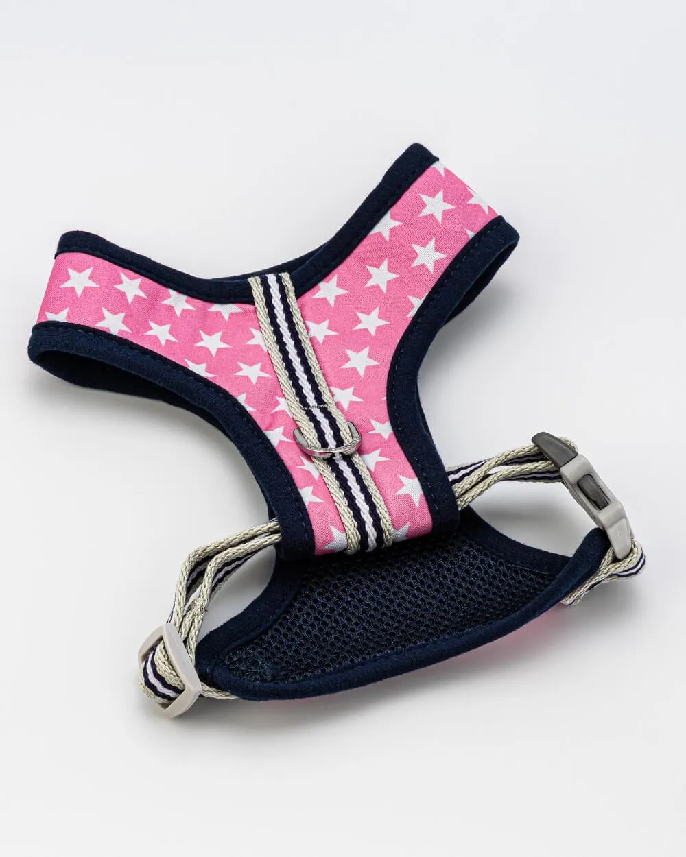 Fabric Dog Harness - Pink Star