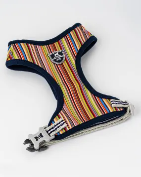 Fabric Dog Harness - Striped Multi-colour