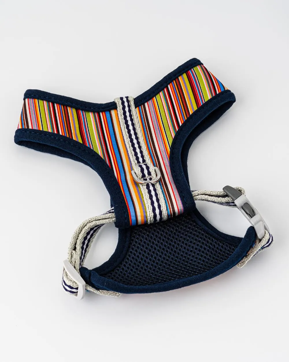 Fabric Dog Harness - Striped Multi-colour