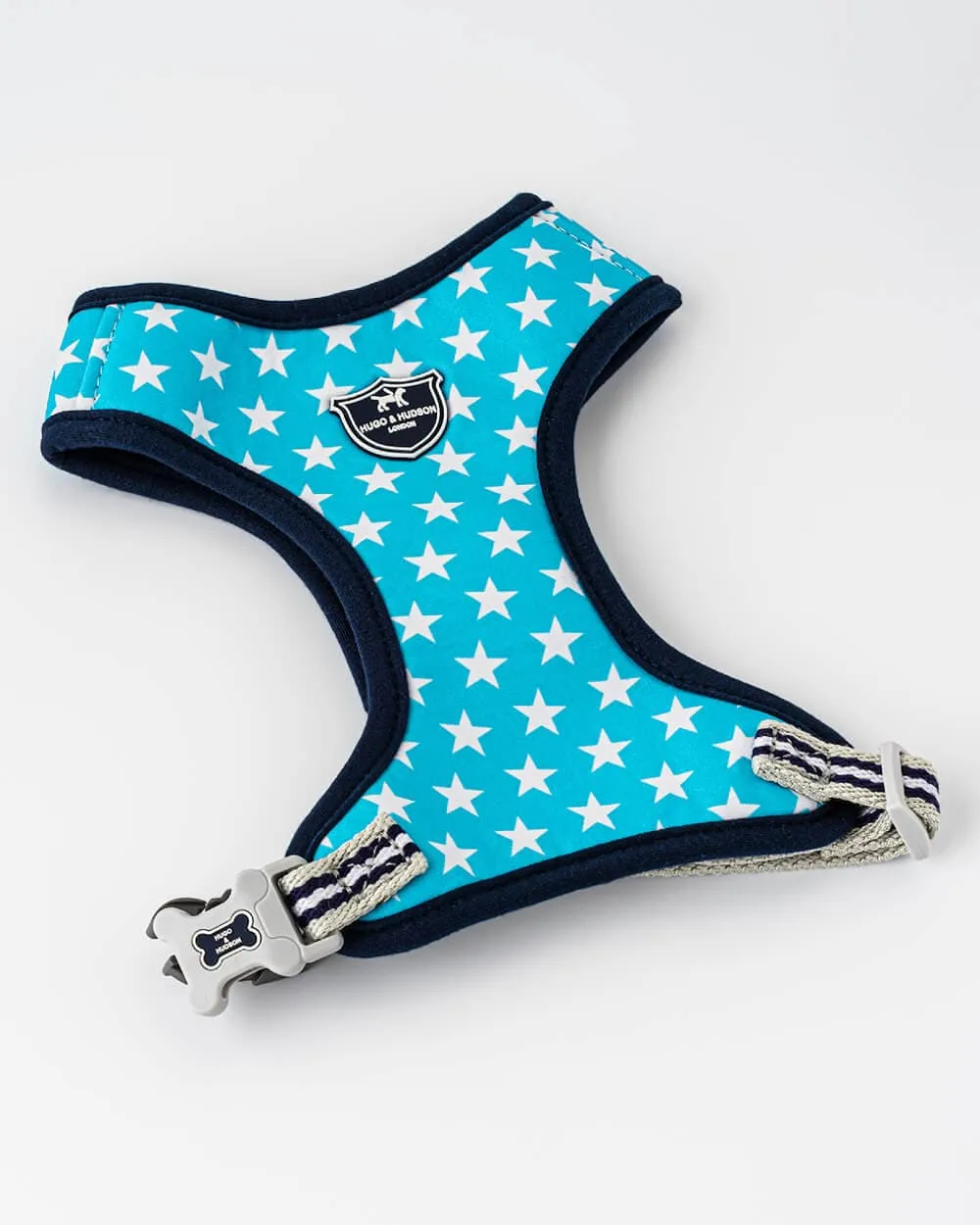 Fabric Dog Harness - Turquoise Star