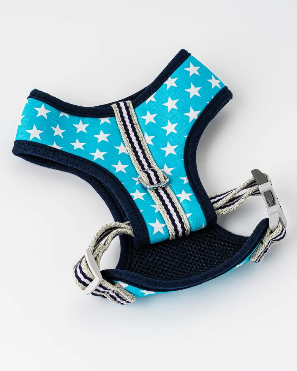 Fabric Dog Harness - Turquoise Star