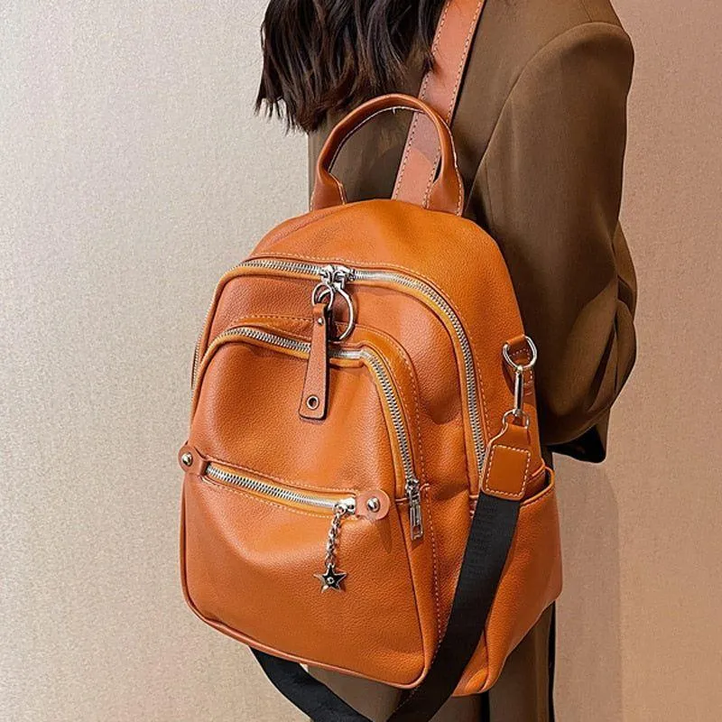 Fashion Leather College Bags - Women's Cool backpack WV1235