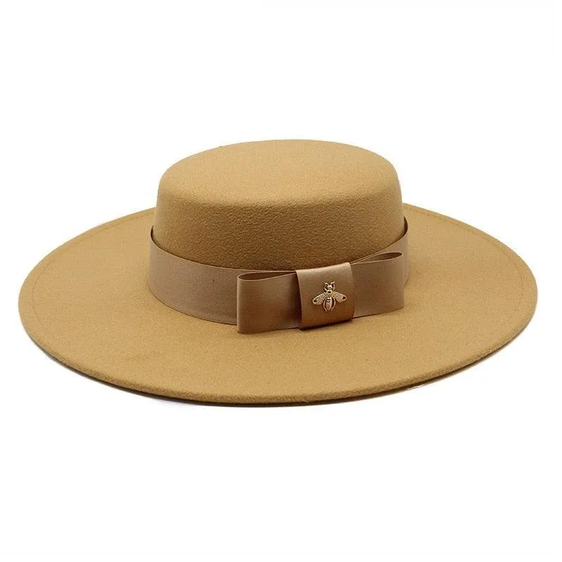 Fedora Hat For Women - Bowknot Flat Top