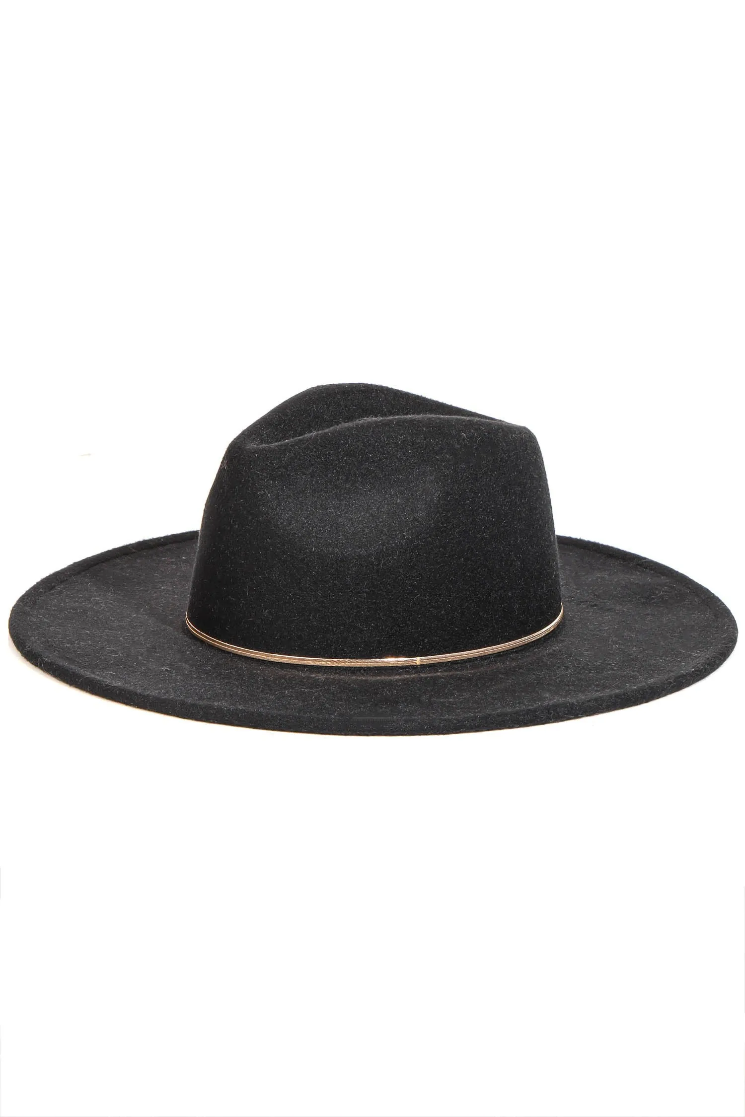 Flat Brim Chain Fedora Hat