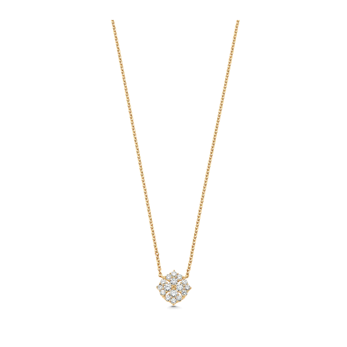 Flora Diamond and Gold Pendant Necklace