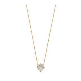 Flora Diamond and Gold Pendant Necklace