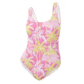 FLORIDA ECO ONE PIECE SWIMSUIT - PINK & YELLOW PALMS