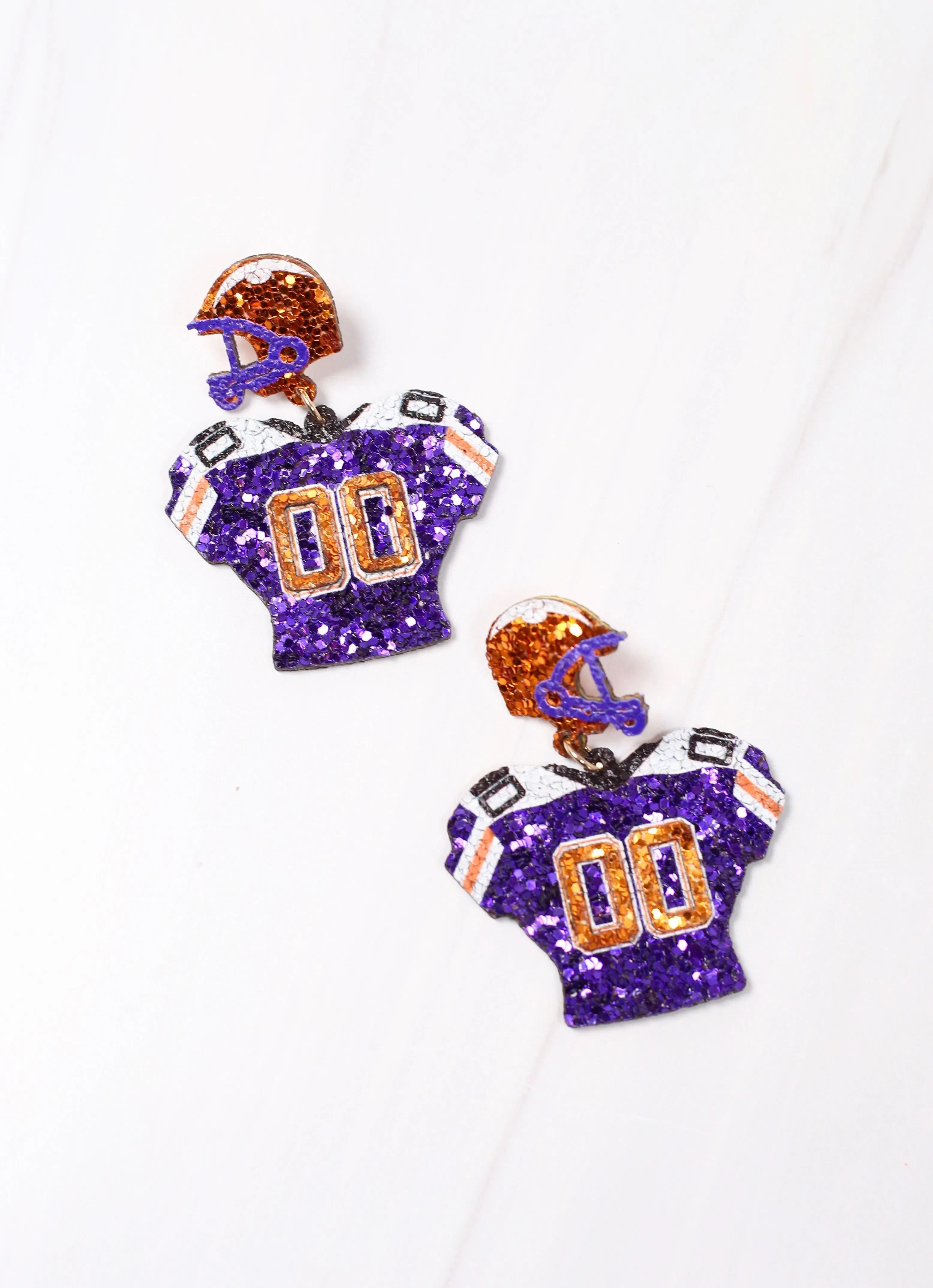 Gear Up Jersey Earring PURPLE ORANGE