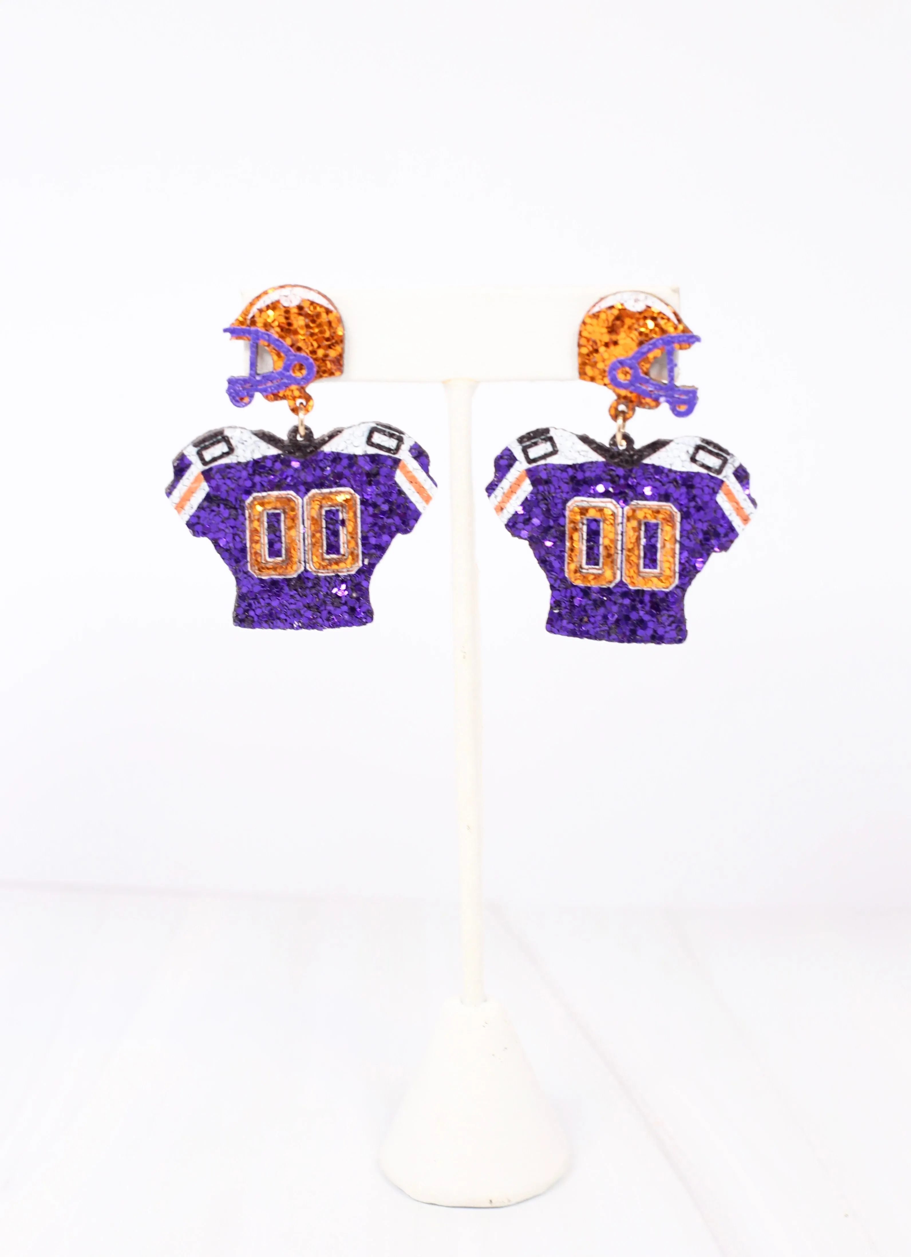 Gear Up Jersey Earring PURPLE ORANGE