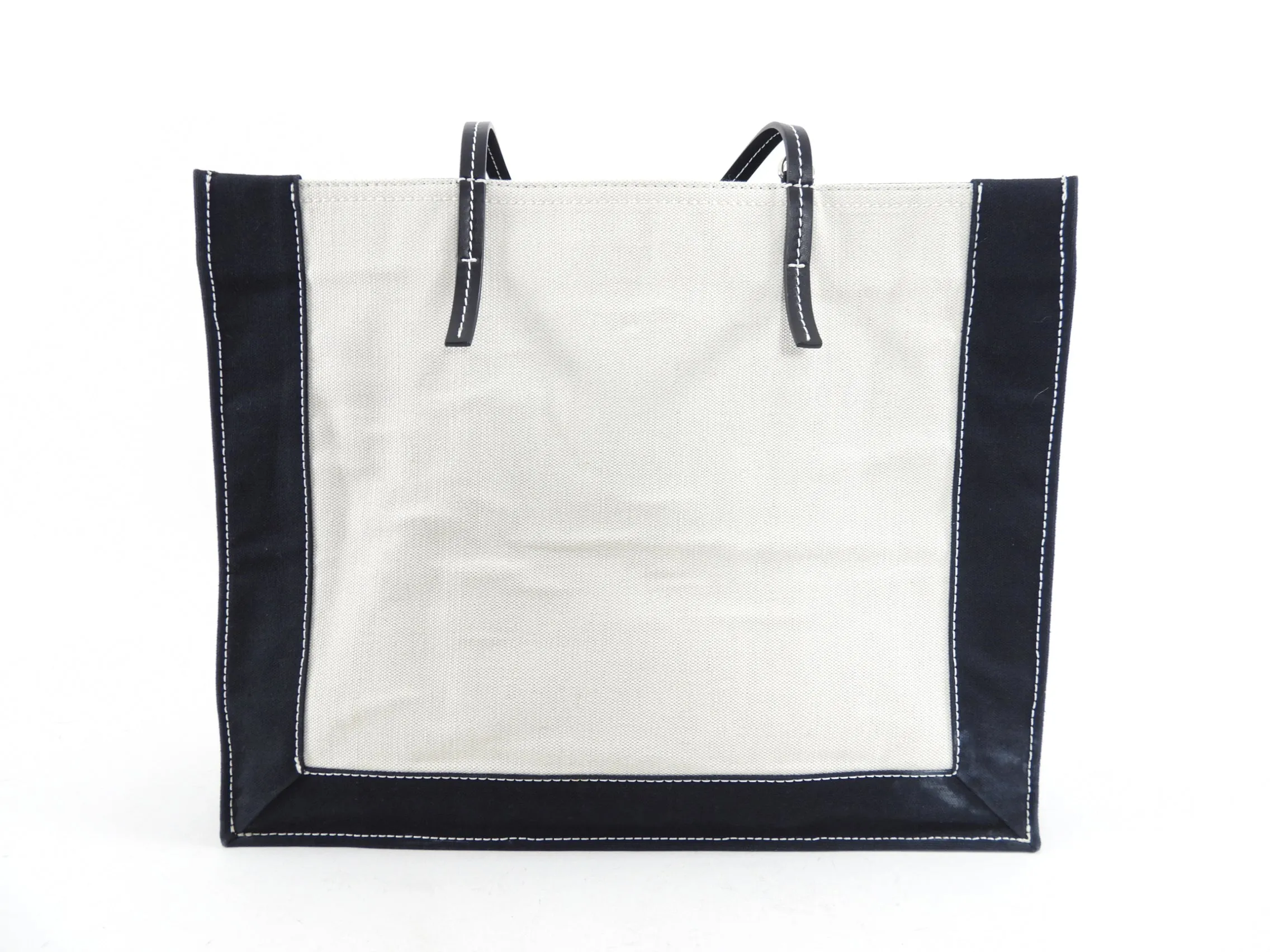 Giambattista Valli Black and White Canvas Logo Tote Bag