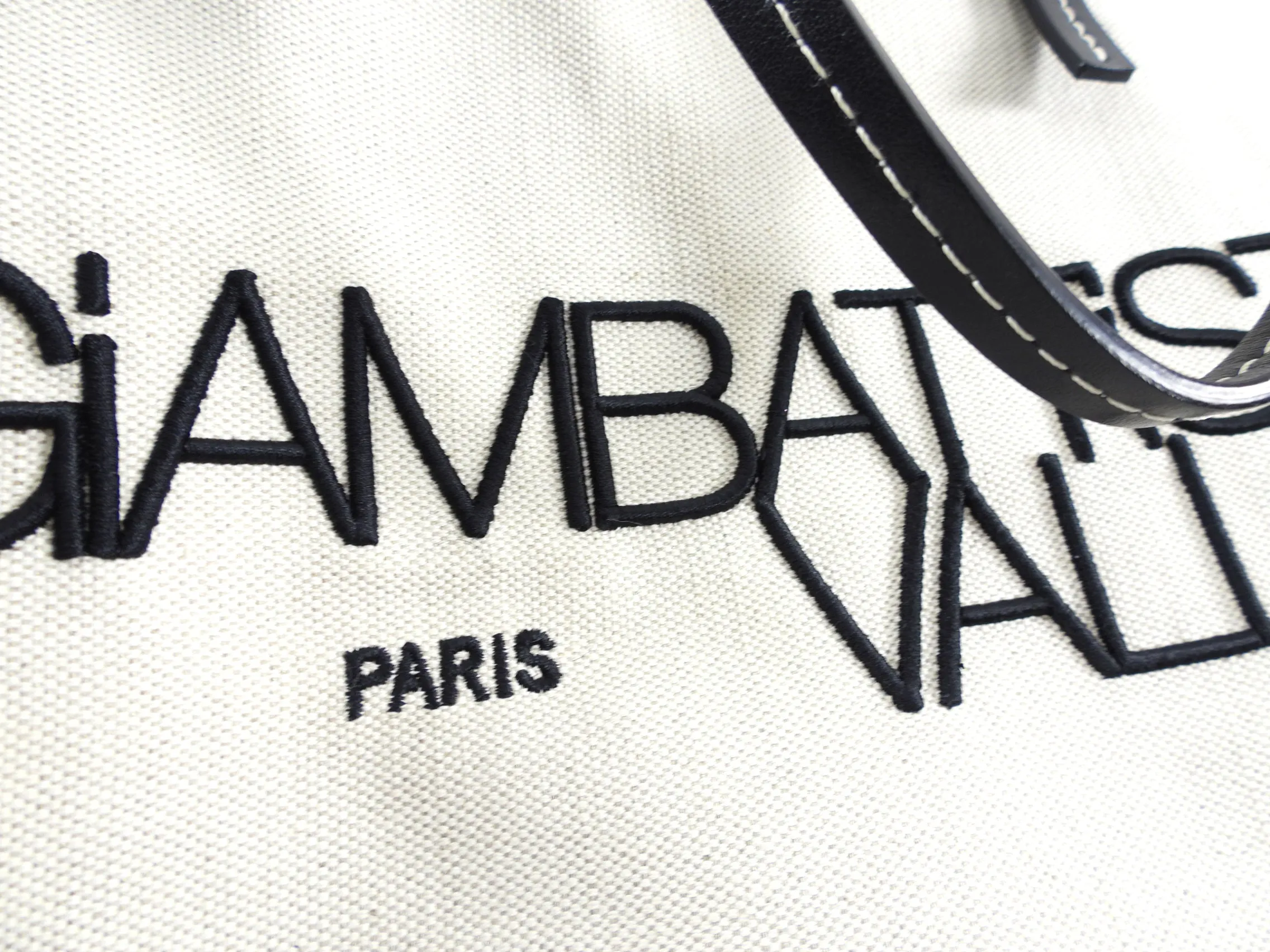 Giambattista Valli Black and White Canvas Logo Tote Bag