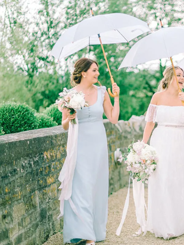 Gogerous V-neck Chiffon Floor-length Long Bridesmaid Dresses.DB10630