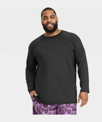 Goodfellow & Co Men's Big & Tall Slim Fit Long Sleeve Rash Guard Swim Shirt