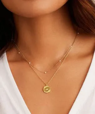 Gorjana Birthstone Coin Necklace - Citrine/Gold