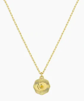 Gorjana Birthstone Coin Necklace - Citrine/Gold